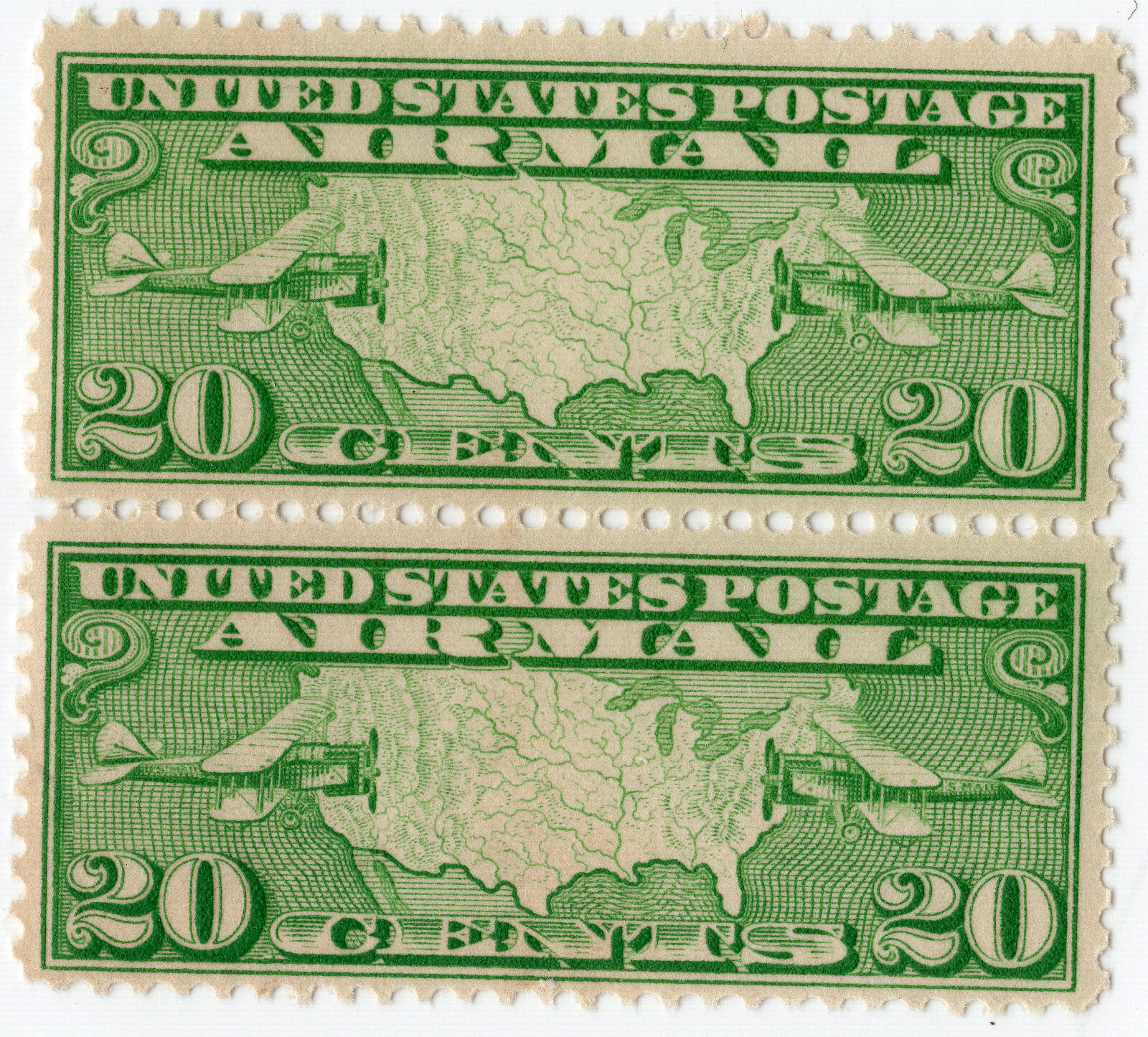 Scott #c9 Map and Mail Planes Pair of Stamps - MNH #2