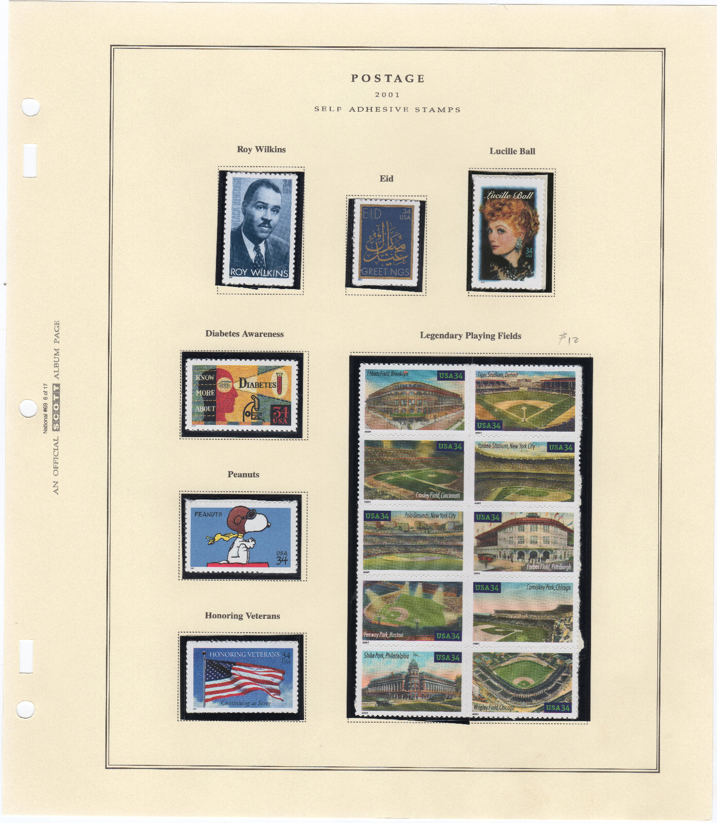 Scott #69 Album Page 6 3501:3503:3507:3508:3519a:3523:3532 (16) Stamps MNH