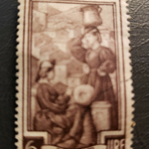 Stamp Europe Italy 1950 6 Lire used, ITALY WORKING