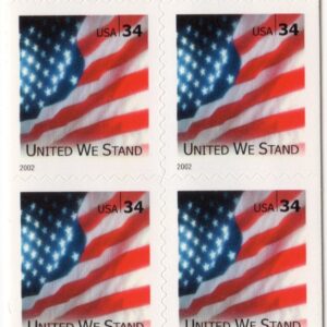 Scott #3549Be United We Stand Flag Booklet Pane of 4 Stamps - MNH P#S1111