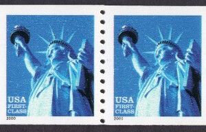 Scott #3452 Statue of Liberty Plate # Coil (PNC) Strip of 25 Stamps - MNH