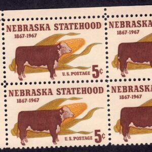 Scott #1328 Nebraska Cattle Zip Block of 4 Stamps - MNH