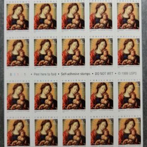 Scott #3675a 37¢ Madonna & Child (Christmas) Booklet of 20 Stamps - MNH P#B1111