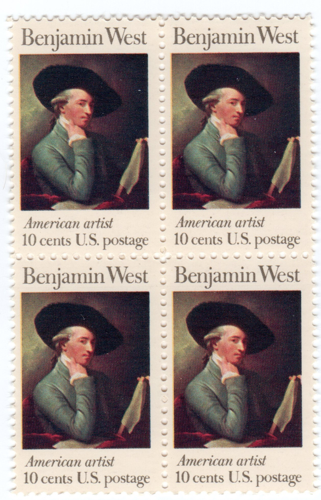 Scott #1553 Benjamin West Block of 4 Stamps - MNH
