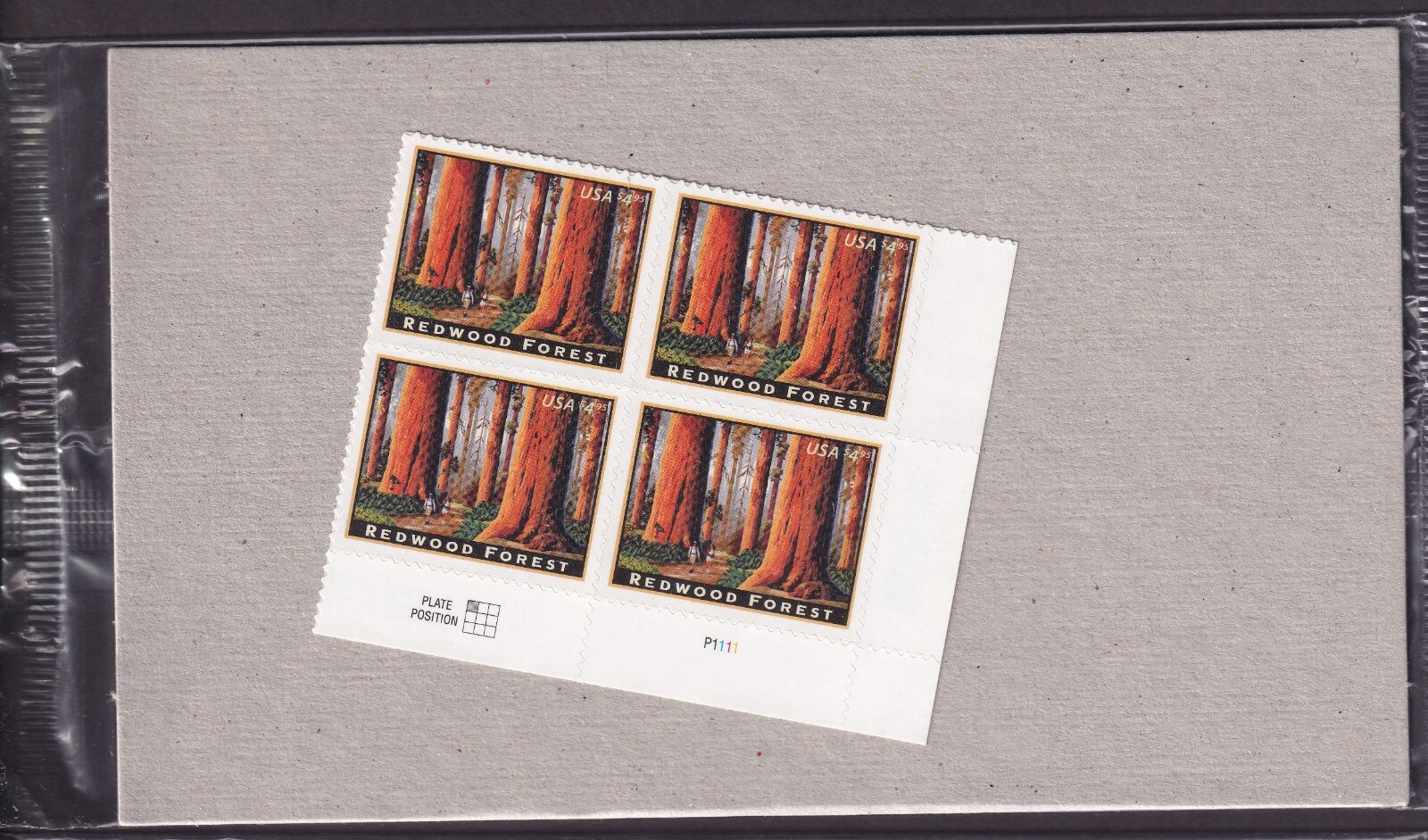 Scott #4378 Redwood Forest Plate Block of 4 Stamps - Sealed