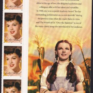 Scott #4077 Judy Garland (Legends of Hollywood) Plate Block of 4 Stamps MNH PC#3
