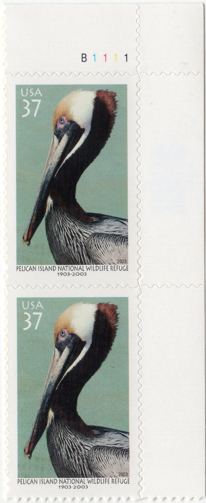 Scott #3774 Pelican Island UR Plate Block of 2 Stamps - MNH #3