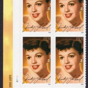 Scott #4077 Judy Garland (Legends of Hollywood) Plate Block of 4 Stamps - MNH