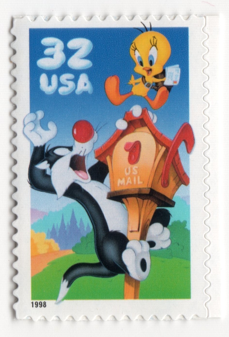 Scott #3204a Sylvester & Tweety Single Stamp - MNH