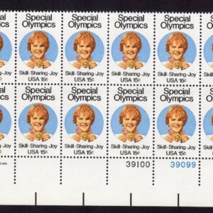 Scott #1788 Special Olympics Plate Block of 20 Stamps - MNH LR