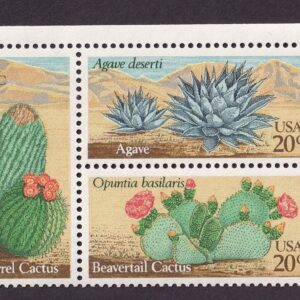 Scott #1945a (1942-45) Cactus (Desert) Zip Block of 4 Stamps - MNH