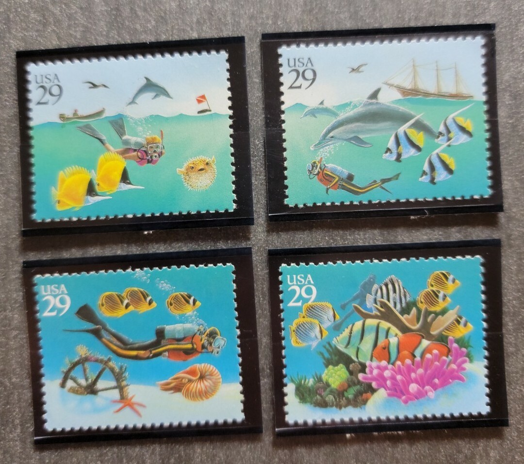 Scott #2863-2866 Wonders Of The Sea Set of 4 Stamps - MNH in mounts