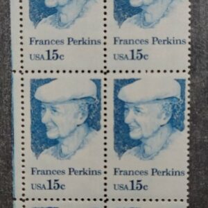Scott #1821 Frances Perkins 15¢ Plate Block of 8 Stamps - MNH