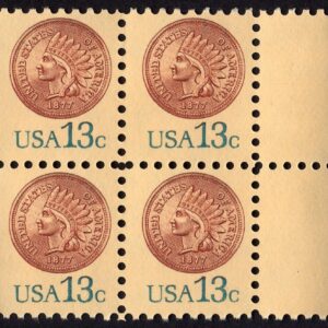 Scott #1734 Indian Head Penny Block of 4 Stamps - MNH