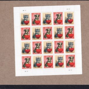 Scott #5746a (5745-46) Love Puppy & Kitten Sheet of 20 Forever Stamps - Sealed