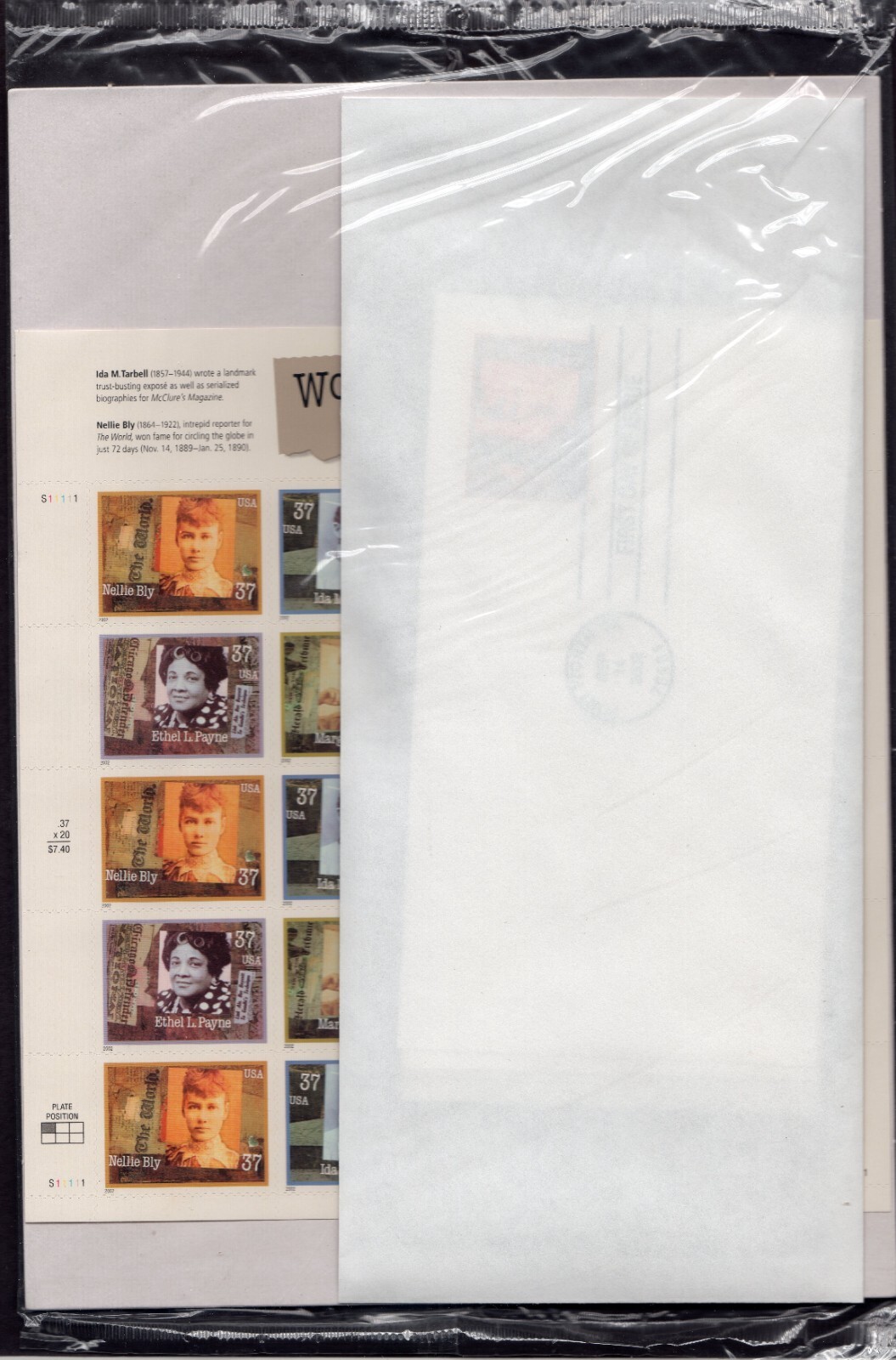 Scott #3668a (3665-68) Women In Journalism Sheet of 20 Stamps w/FDC - Sealed Bro