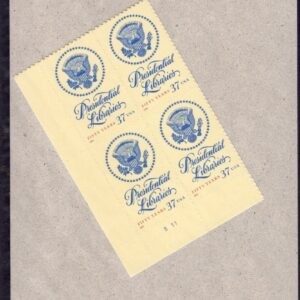 Scott #3930 Presidential Libraries Plate Block of 4 Stamps - Sealed
