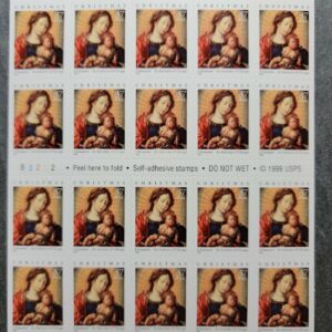 Scott #3675a 37¢ Madonna & Child (Christmas) Booklet of 20 Stamps - MNH P#B2222