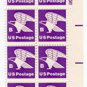 Scott #1818 B Series Eagle (Strip) Plate Block of 20 stamps - MNH P#36470