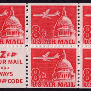 Scott #c64c Plane Over Capitol Booklet Pane of 5 Stamps - MNH Tagged #3