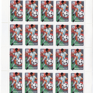 Scott #2834 World Cup Soccer 29c Sheet of 20 Stamps - MNH