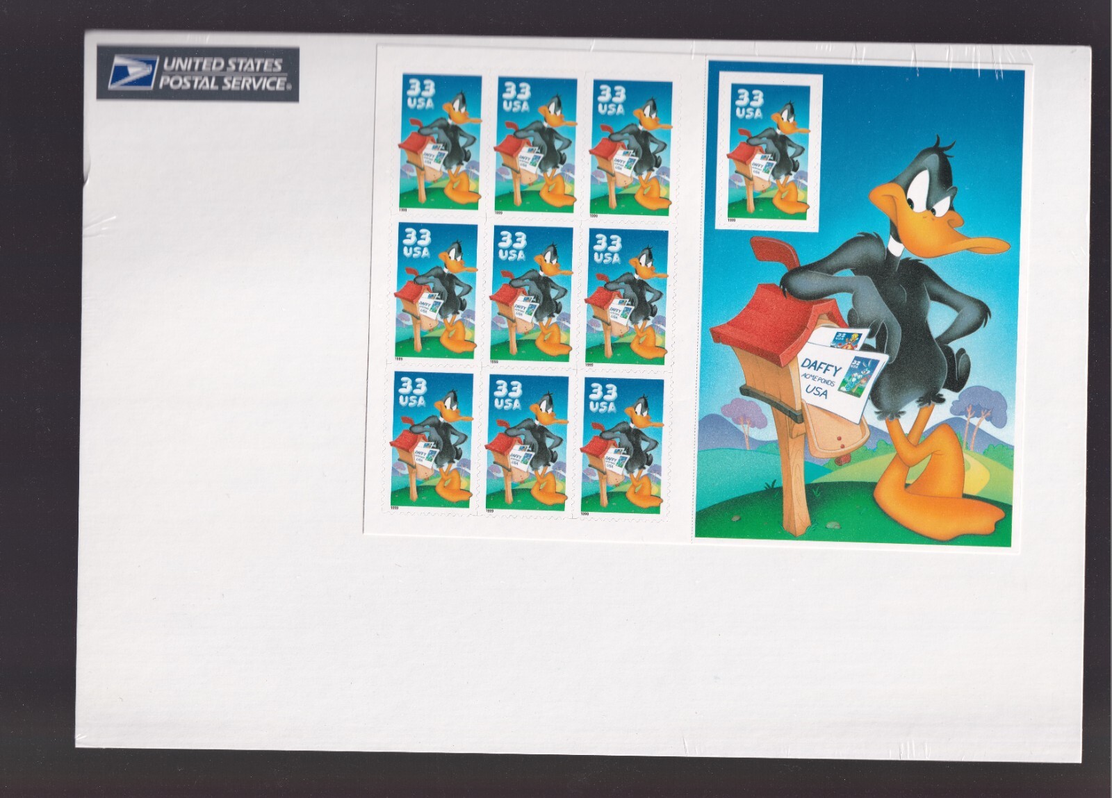 Scott #3306 Daffy Duck Full Sheet of 10 Stamps - Sealed White