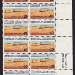 Scott #1506 Rural America Plate Zip Block of 20 Stamps - MNH