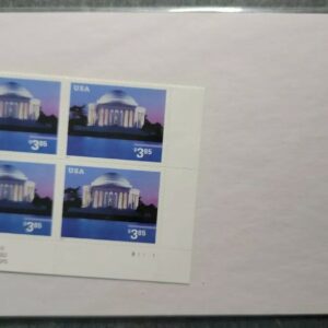 US Scott #3647 Jefferson Memorial Plate Block Of 4 Stamps - Sealed