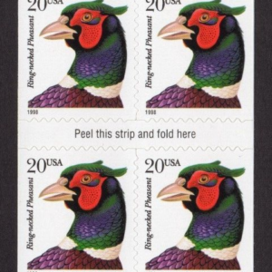Scott #3050a Ring-necked Pheasant Booklet of 10 Stamps - MNH P#V2222