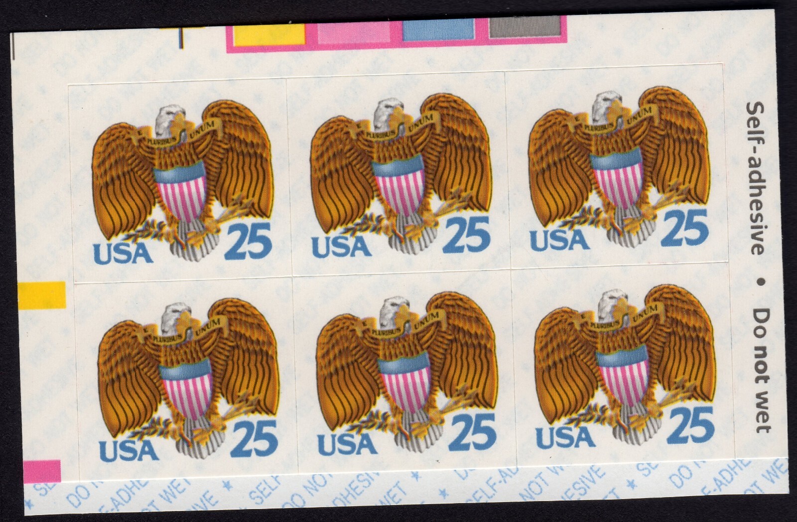 Scott #2431a Eagle & Shield Booklet Pane Block of 6 Stamps - MNH Y M