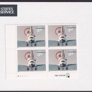 Scott #3261 $3.20 Space Shuttle Landing Plate Block of 4 Stamps - Sealed