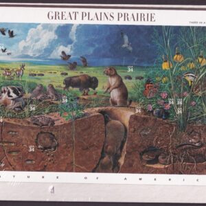 Scott #3506 Great Plains Prairie (Nature) Sheet of 10 34¢ Stamps - Sealed White