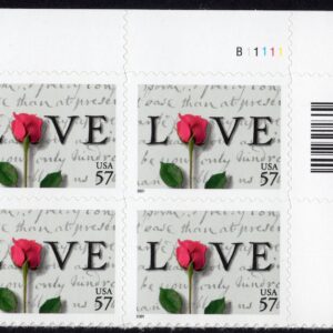 Scott #3551 Love Letters (Abigail Adams) Plate Block Of 4 Stamps - MNH