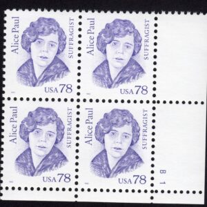 Scott #2943 Alice Paul Plate Block Of 4 Stamps - MNH