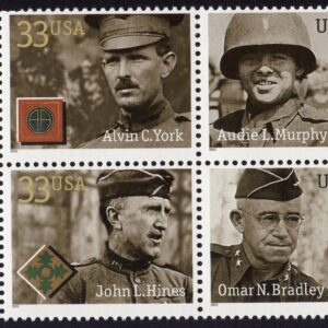 Scott #3396a (3393-96) Distinguished Soldiers Block of 4 Stamps - MNH
