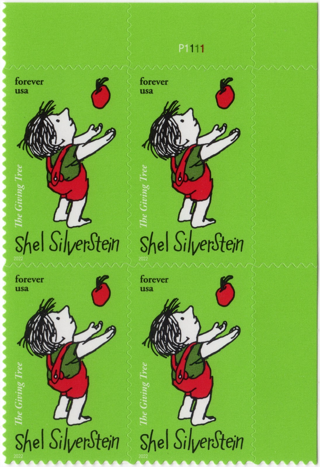 Scott #5683 Shel Silverstein (Giving Tree) Plate Block of 4 Stamps - MNH