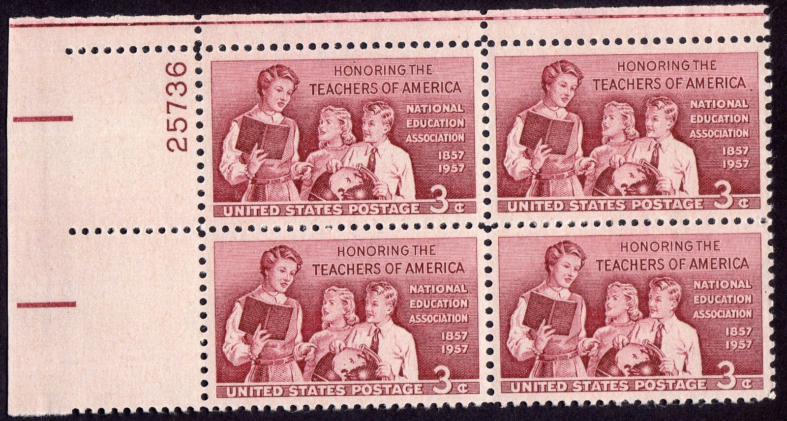 Scott #1093 Teachers Plate Block of 4 Stamps - MNH P#25736