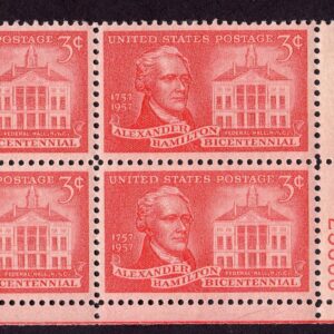 Scott #1086 Alexander Hamilton Plate Block of 4 Stamps - MNH P#25600