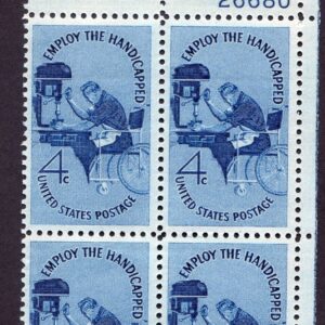 Scott #1155 Employ the Handicapped Plate Block of 4 Stamps - MNH P#26680