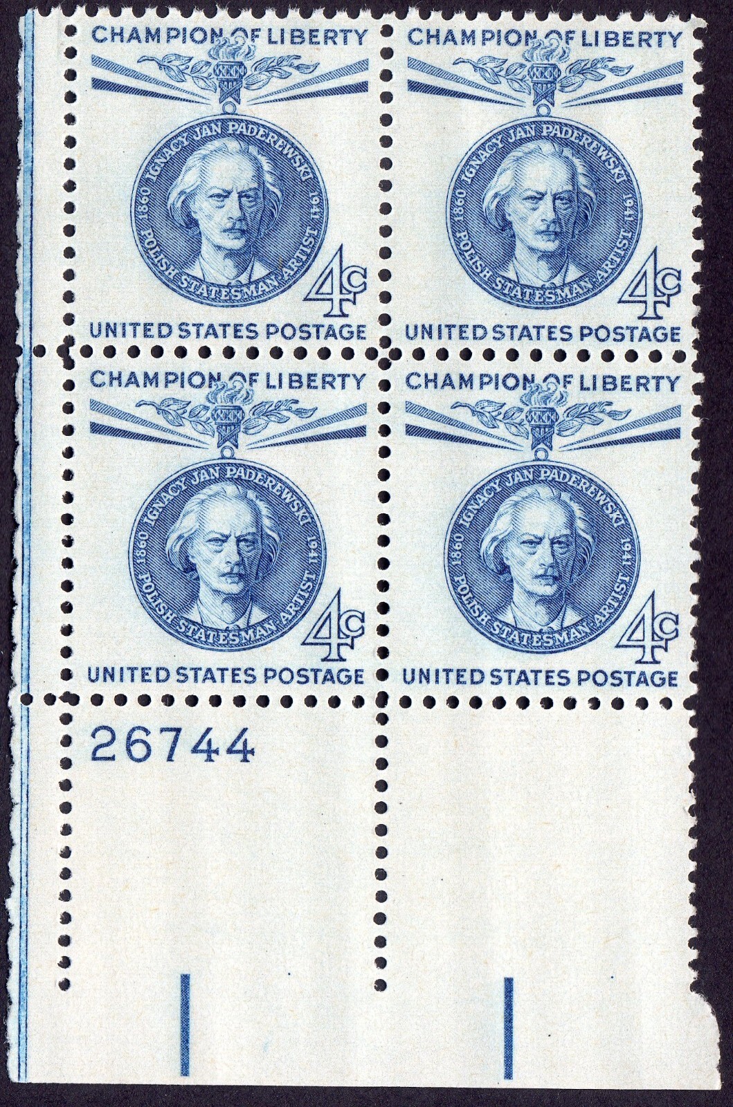 Scott #1165 Baron Gustaf Mannerheim Plate Block of 4 Stamps - MNH P#26744