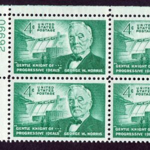 Scott #1184 Senator George Norris Plate Block of 4 Stamps - MNH P#26990