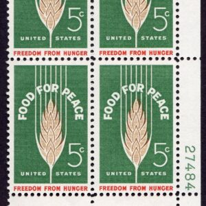 Scott #1231 Food For Peace Plate Block of 4 Stamps - MNH P#27484