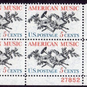 Scott #1252 American Music Plate Block of 4 Stamps - MNH