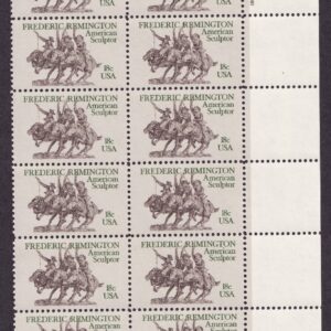 Scott #1934 Frederic Remington Plate Block of 20 Stamps - MNH LR