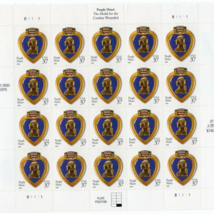 Scott #3784 Purple Heart Sheet of 20 Stamps - MNH
