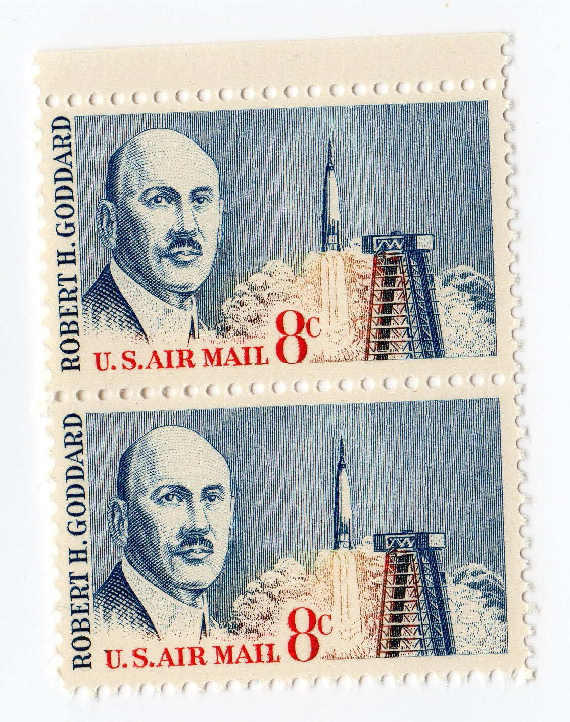 Scott #c69 Robert H. Goddard Rocket Scientist Pair of Airmail Stamps - MNH