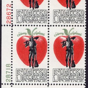 Scott #1317 Johnny Appleseed 5¢ Plate Block of 4 Stamps - MNH