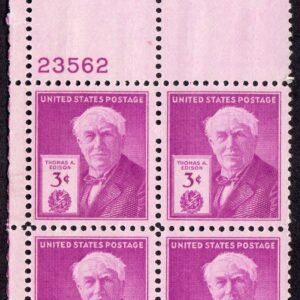 Scott #945 Thomas Edison Plate Block of 4 Stamps - MNH P#23562