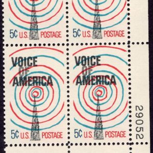 Scott #1329 Voice of America Plate Block of 4 Stamps - MNH