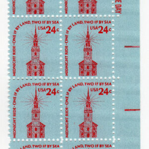 Scott #1603 Midnight Ride Plate Block (Strip) of 20 Stamps - MNH P#36933 UR